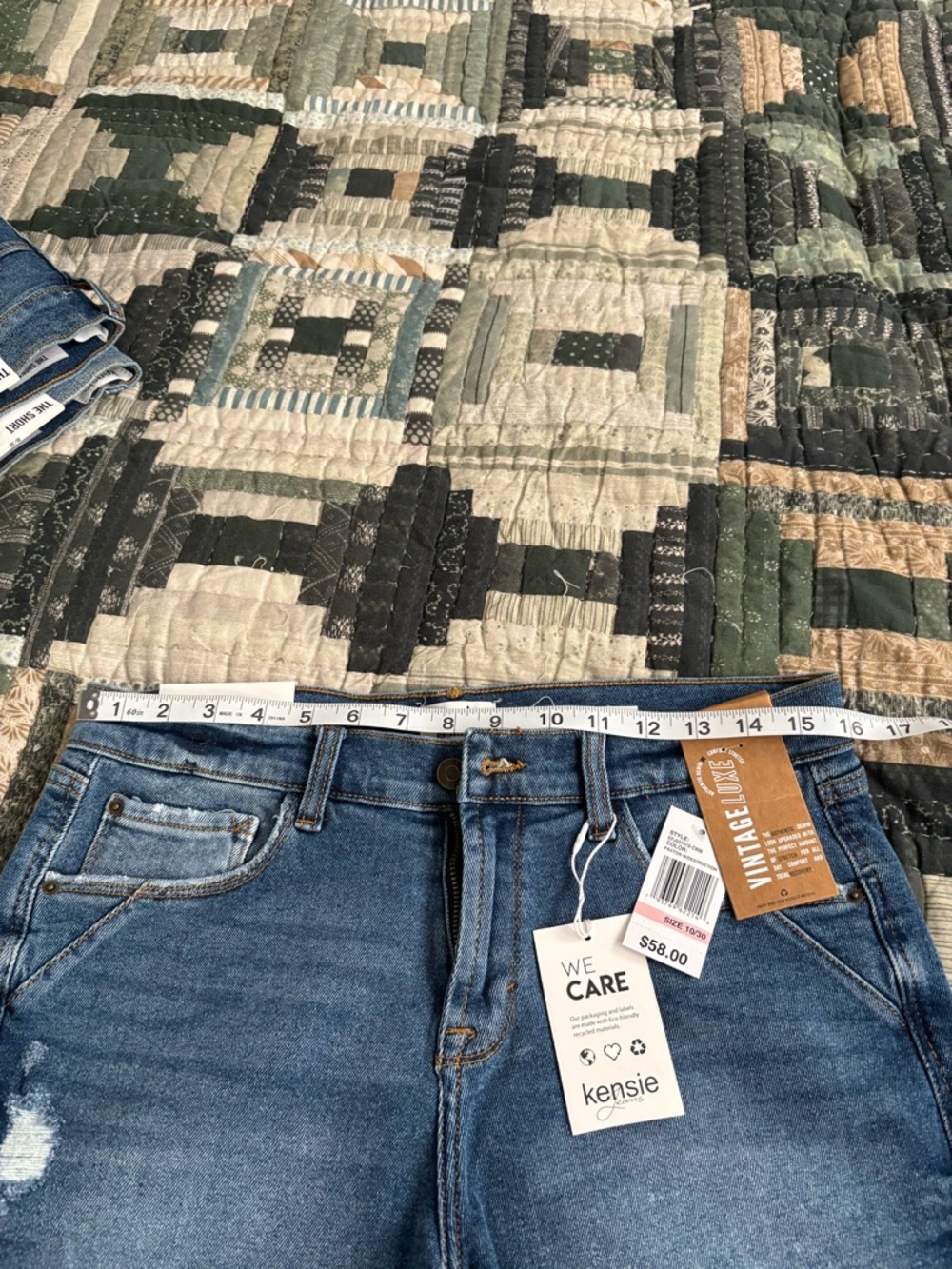 Kensie Blue Distressed Denim Cutoff Shorts Color: Paxton w/Destruction 10/30 NWT - Picture 5 of 10